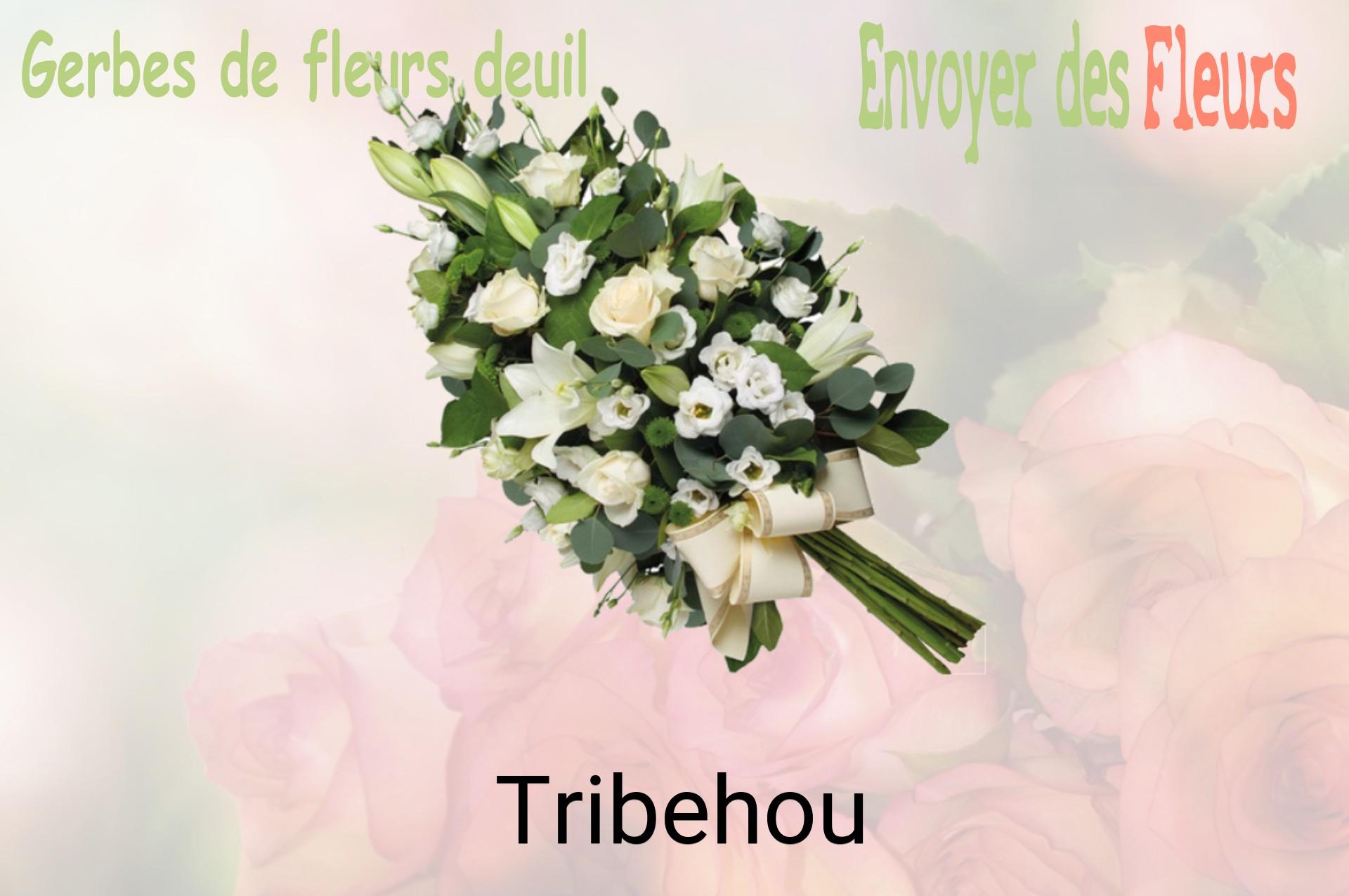 Gerbe de fleurs de deuil livrée à Tribehou